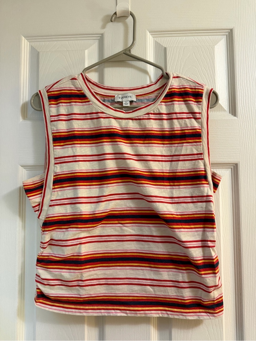 Evereve Multicolor Striped Short Sleeve Tee - Pink, Red, Yellow, Navy